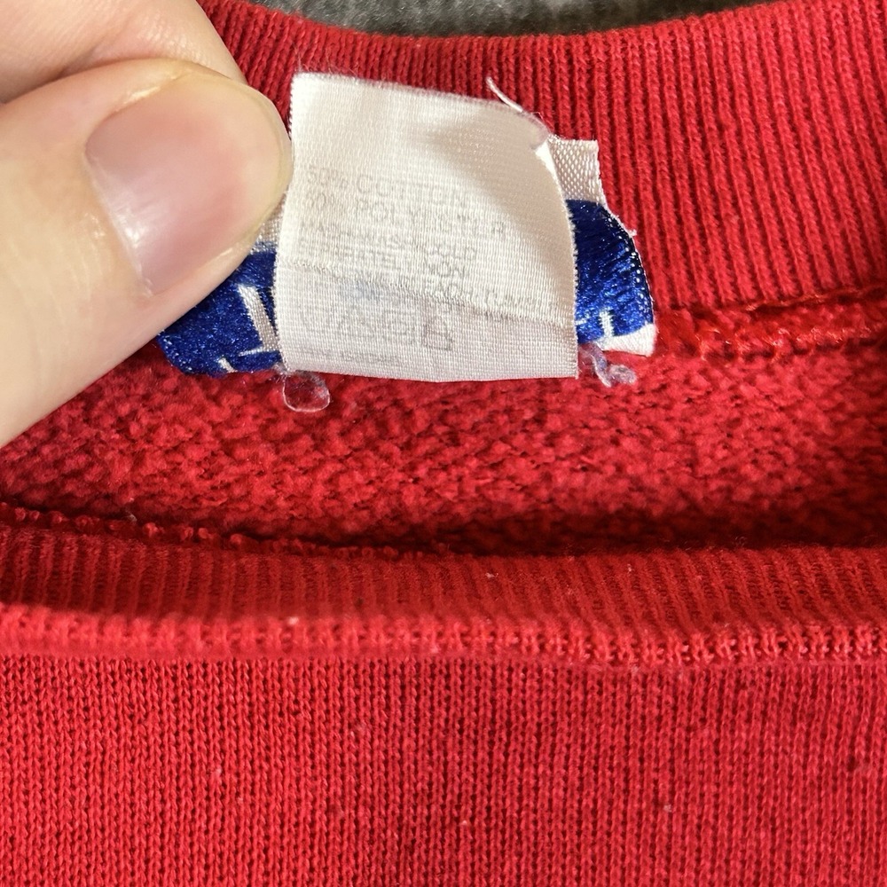 Vintage 90s Fresno State University Bulldogs Sweatshirt Size Large Red Tultex - Picture 5 of 13